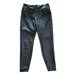 Athleta Women's Black All Over Gleam Tight Pant Size Medium Faux Leather Legging